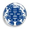 Padrão de Porcelana Azul e Branca Gema do Tempo Cristal Vidro Ímã de Geladeira Chaveiro Brincos Suporte de Celular Joias