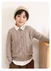 Suéter de punto de lana pura para niños, cárdigan de otoño e invierno, nuevo suéter de cachemira trenzado vintage grueso para niños y niñas