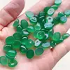 Pendientes de Aro Ovalados para Manualidades con Incrustaciones de Ágata, Base Plana, Anillo Natural Verde Sin Agujero, Colgante Jinhua