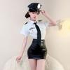 Policía sexy caliente OL estilo hermana real lencería juego de roles azafata falda de cuero ajustada a la cadera al por mayor