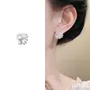 Aretes de Perla y Circonita Gipsófila para Mujer, Aretes Vintage de Perla tipo Palomitas de Maíz Francesas, Elegantes, Exquisitos, Versátiles Accesorios para Orejas