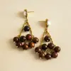 Pendientes de Corazón de Madera Color Café Transfronterizos Europeos y Americanos, Pendientes Estilo Retro Maillard, Pendientes de Diseño de Nicho para Mujer