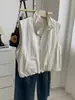 Jaqueta colete da moda com gola alta, estilo workwear, única para mulheres, Outono 2026, Versão Coreana, Cardigã com zíper em camadas para mulheres petites