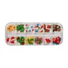 Set de Caja de 12 Decoraciones Navideñas para Uñas, Nuevo Caricatura de Campana, Reno, Muñeco de Nieve, Pedrería para Uñas, Al por Mayor