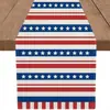 Nuevo camino de mesa de lino transfronterizo con estampado del Día de la Independencia para el hogar, comedor, sala de estar, mesa de comedor, decoración interior y exterior