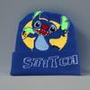 Outono e inverno novo Kulomi Stitch Jacquard chapéu de malha Anime desenho animado Sanrio quente pulôver chapéu de lã