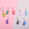 Llavero Creativo Lindo Colorido de Bloques de Construcción Acrílicos Anillo Cadena Colgante Pequeño Regalo Bolso de Estudiante Accesorios de Ropa Corea
