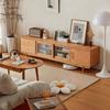 Mueble de TV vintage minimalista de madera maciza de cerezo, mueble de vídeo para sala de estar, mueble de almacenamiento nórdico para apartamentos pequeños