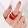 2024 Nuevo Anillo de Ágata Roja Imitación Joyería Femenina Anillo de Alta Calidad Regalo