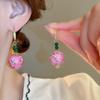Nuevos Pendientes de Borla de Cuentas de Cristal con Goteo de Aceite de Estilo Chino Moda Versátil Simple Nicho Ganchos para Oreja Pendientes Ligeros de Lujo de Alta Gama para Mujer