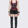 Moda Transfronteriza Y2K Estilo Punk Milenio Chica Caliente Retro Pantalones Cortos de Mezclilla para Mujer Estilo Callejero Americano con Borlas y Pedrería
