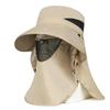 Mascarilla Parasol para Montañismo al Aire Libre Sombrero de Pescador para Hombres y Mujeres Verano Ocio Pesca Ala Grande Cubierta Facial Protección de Cuello Sombrero Protección Solar