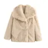 Moda europea y americana transfronteriza para mujer, popular en AliExpress, abrigo cálido versátil de cuero sintético para otoño e invierno, abrigo de principios de otoño para mujer con un toque de alta gama