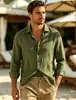Camisa casual transpirable de manga larga para hombre, de ajuste holgado, con cuello, color liso para hombre, venta al por mayor de una sola pieza