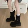 Otoño/Invierno 2026 Nuevo Moda Casual de Comercio Exterior Estilo Británico Zapatos de Mujer Moda Versátil Resistentes al Desgaste Botas de Suela Gruesa Transfronterizo