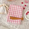 Algodão 100% algodão lavado xadrez rosa estilo coreano, xadrez rosa Chaoyang super bonito, tecido tingido em fio 100% algodão para acessórios de cabelo DIY femininos