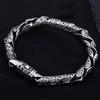 Joias de Prata S925 Pulseira de Prata Tailandesa Retrô Ornamentos de Pulso Populares Europeus e Americanos Personalidade Exagerada Padrão de Grama Tang Pulseira Masculina da Moda