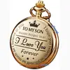 Comercio exterior transfronterizo venta caliente al contado PARA MI HIJO grabado vintage conmemorativo de cuarzo regalo reloj de bolsillo redondo al por mayor