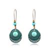 Pendientes de turquesa con borlas largas para mujer, de aleación de aceite, con gancho para la oreja, combinables con todo, los más vendidos de Amazon, venta al por mayor