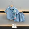 Traje de camisa guapo para niño 2025 Nuevo Elegante Ropa de Bebé de Verano Moda Coreana
