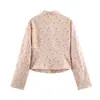 ZA comercio exterior transfronterizo europeo y americano ropa de mujer, blazer popular de ajuste ceñido con estampado floral en AliExpress