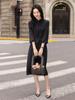 Elegante Vestido Femenino para Mujer 2026 Primavera Nuevo Estilo para el Trabajo Suave de Longitud Media con Cuello Fruncido Vestido Largo