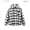 Jaqueta Camisa Xadrez com Capuz Nova Masculina para Comércio Exterior Primavera 2025 Moda Masculina Casual Solta Jaqueta Camisa