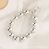 Novo Chaveiro de Contas Redondas Criativo Corrente de Contas de Metal Corrente Transparente de Diamante Sintético Acessórios para Chave de Carro Acessórios para Bolsa Feminina