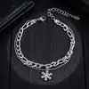 Pulseira masculina com pingente de gota d'água e floco de neve, um acessório luxuoso e de alta qualidade com um design moderno inspirado no hip-hop, perfeito para mulheres