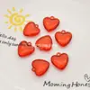 Color transparente con agujero para colgar pequeño colgante de corazón de melocotón amor corazón cuentas material para bisutería DIY collar pendientes colgante