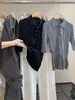 2026 Novo Estilo Casual Gola Manga Média Tricô Feminino Quatro Botões Textura Camisa POLO Moda Top