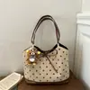 Lindo diseño de patchwork de lunares, gran capacidad, nueva colección otoño 2023, bolso de hombro/bolso de mano moderno, elegante, simple, chic y versátil
