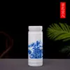 Caneca Térmica de Cerâmica Jingdezhen Azul e Branco Copo Reto Prático para Carro Presente Empresarial Caneca logo Fabricante Produção Atacado