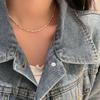 Collar de plata de ley 925 con corte irregular y exquisita pulsera de nicho, venta directa de fábrica.