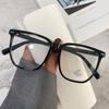 Gafas retro con montura negra esmerilada, montura grande, cara redonda, adelgazantes, antiluz azul, para hombre, de moda, con un solo artefacto de belleza, montura de gafas lisa para mujer