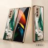 Adecuado para Samsung fold2 Diamond funda de teléfono creativa flip mármol plegable todo incluido w21 marca de moda funda protectora