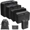 Set de Bolsas de Almacenamiento para Viaje, Set de 11 Piezas para Viajes de Negocios, Bolsas de Almacenamiento con Cordón para Ropa, Bolsas de Almacenamiento Plegables de Malla para Maquillaje y Artículos de Tocador
