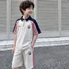 Traje de Verano de Manga Corta para Niños, Camisa Polo Guapo para Niño, Ropa Infantil Estilo Nuevo 2026, Ropa Deportiva Casual