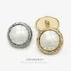 Botones metálicos de perla con malla blanca, botones redondos versátiles para blusas, suéteres, abrigos y vestidos