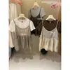 Imagina Conjunto de Camiseta de Encaje Redonda de Manga Corta Estilo Coreano de Verano Sailormoon + Tirantes de Malla Simples 65115
