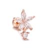 Pendientes de moda con pequeñas flores frescas Mori para mujer, con varilla de acero inoxidable perforada y clavos para las orejas, sin preocupaciones, a través de la frontera.