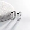 Pendientes Cuadrados de Circonita de Lujo Ligero Transfronterizos, Estilo de Moda Europeo y Americano, Pendientes Simples y de Alta Gama, Tachuelas Versátiles de Nicho