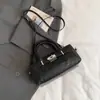 Bolsa macia tipo sacola com padrão de lichia texturizado para mulheres, nova moda 2026, bolsa tote Boston, bolsa de ombro e bolsa transversal