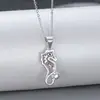 Suministro transfronterizo Colgante de caballito de mar de plata S925 moda para mujer creativo animal collar de perlas DIY soporte vacío accesorios fabricantes