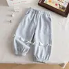 Ropa de otoño para niñas 2026 nuevos pantalones jogger casuales elegantes con estampado de gato de dibujos animados para bebés niñas primavera y otoño pantalones largos pantalones para niños