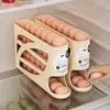 Caixa de armazenamento de ovos com rodinhas, dispensador automático de ovos inclinado multicamadas para cozinha, bandeja de ovos para porta lateral de geladeira, caixa especial para conservação de frescor