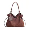 Bolso Tote Retro Estilo Francés Perezoso para Mujer Moda Otoño Chic Versátil Bolso de Hombro para Viajes Cotidianos Texturizado Bolso de un Solo Hombro