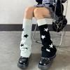 Luvas Longas Listradas Novas Cruzadas Outono e Inverno Mangas de Lã para Homens e Mulheres Comprimento Médio Tricotadas Dedos Quentes Mangas Falsas