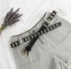 Cinto de Corrente de Liga Metálica Estilo Punk Feminino Vazado Sem Furo de Fivela, Cinto Personalizado Estilo Ins para Todas as Estações