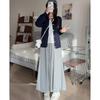 Pantalones Falda Mochi de Color Sólido Otoño para Mujer Versión Coreana 2025 Cintura Alta Sueltos Estilo Perezoso Caídos Pequeños Cintura de Corbata Pierna Ancha